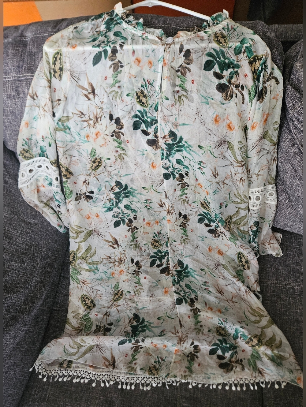 Bellambra, Made In Italy, Silk Floral Fringe Dress, Medium, 21ptp - Picture 7 of 10